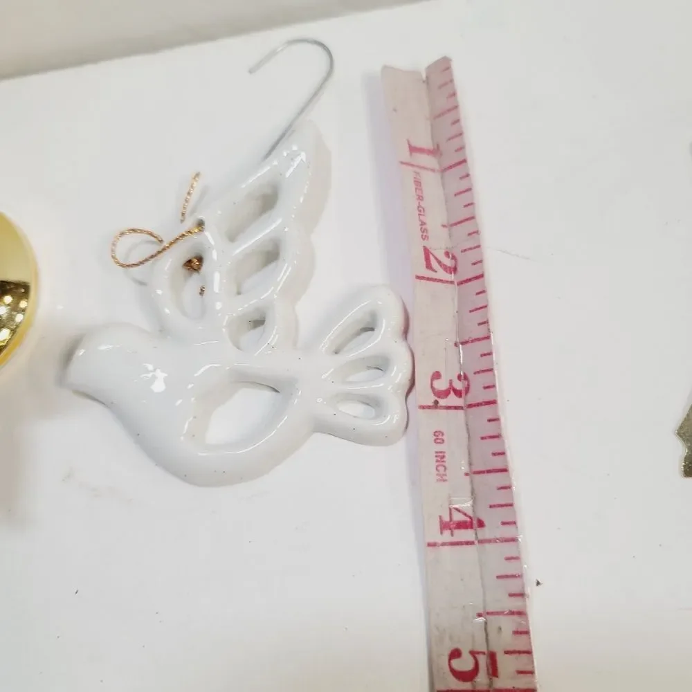 Bundle lot of 7 Vintage Christmas Tree Ornaments Mrs Clause Apple Pine Cone